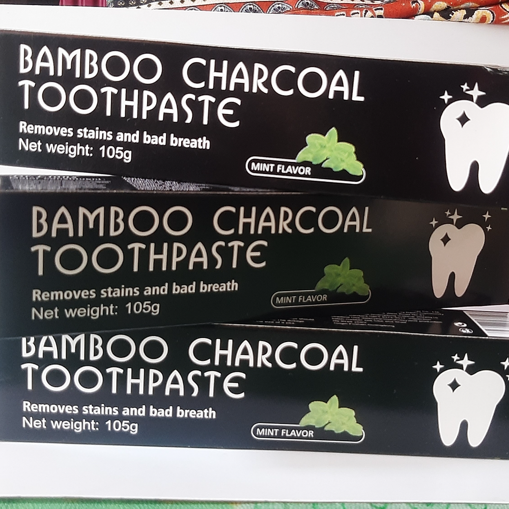 Bamboo Charcoal Toothpaste  Removes stains and bad breath