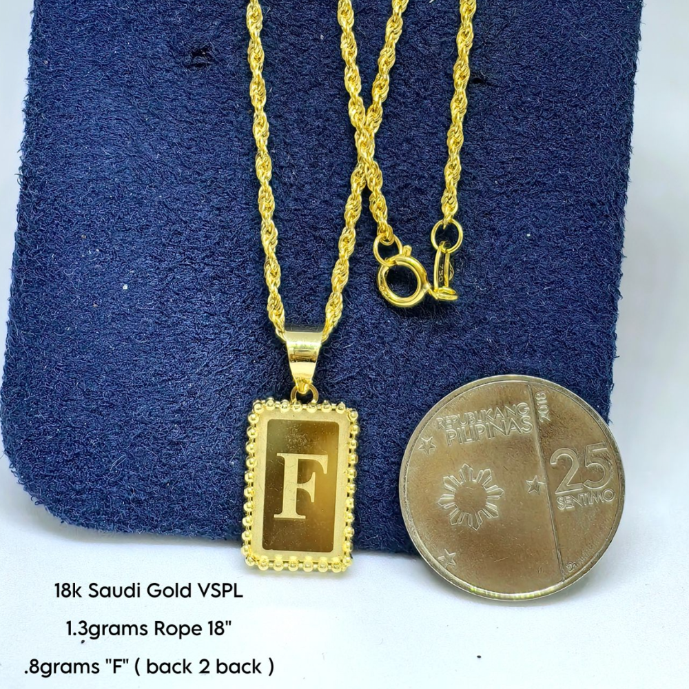 Pendant Initials 18k Saudi Gold BRANDNEW Pawnable