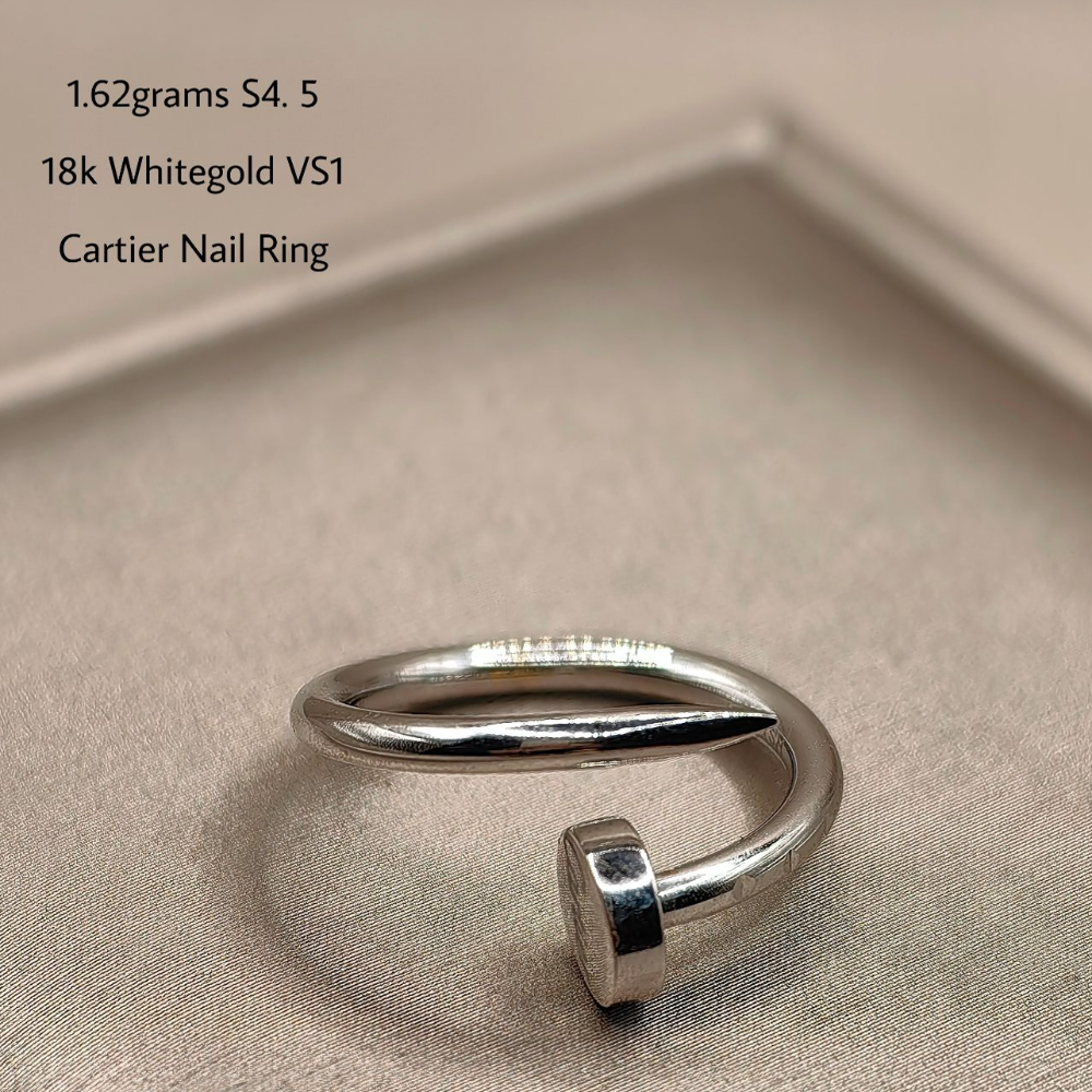 Nail Ring 18k Whitegold Cartier 18k Saudi Gold Pawnable